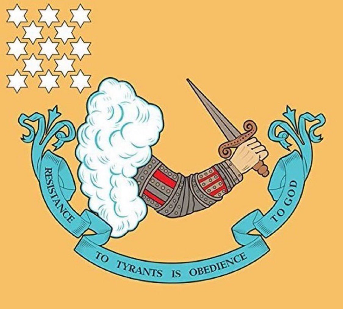 smashbaals's tweet photo. “America was never a Christian nation!”

Early Revolutionary War flag:
“Resistance to Tyrants is Obedience to God.” https://t.co/3HVHuvVSy0