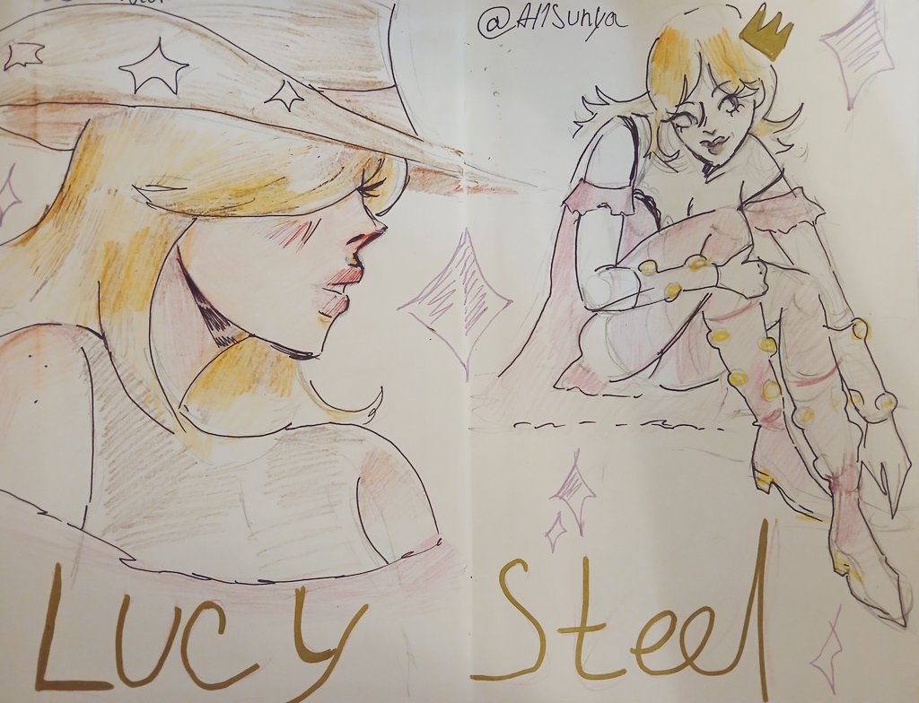 AL1SUNYA's tweet photo. To confess, I haven’t drawn on paper in a very long time - I’ve forgotten everything. #jjba #Lucy https://t.co/BrMbBlwRvR