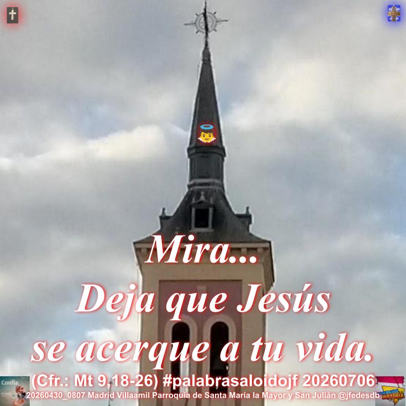 JFedeSDB's tweet photo. .
#palabrasaloidojf Mt 9,18-26 En aquel tiempo, mientras Jesús hablaba, se acercó un personaje que se arrodilló ante él y le dijo: «Mi hija acaba de morir. Pero ven tú, ponle la mano en la cabeza, y vivirá.»
Jesús lo siguió con sus discípulos. Entretanto, una mujer que sufría flu https://t.co/prenUivbJY