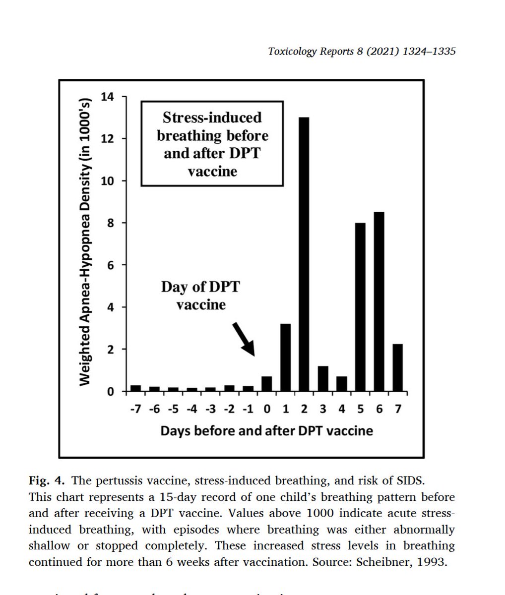 stkirsch's tweet photo. In 35 years, this data showing a single DTP vaccine causes severe breathing problems, has NEVER been refuted by a more definitive study. NOBODY wants to replicate the study. It would be career suicide.
This is from the Miller paper on SIDS that after 5 years, the journal REMOVED from public view.