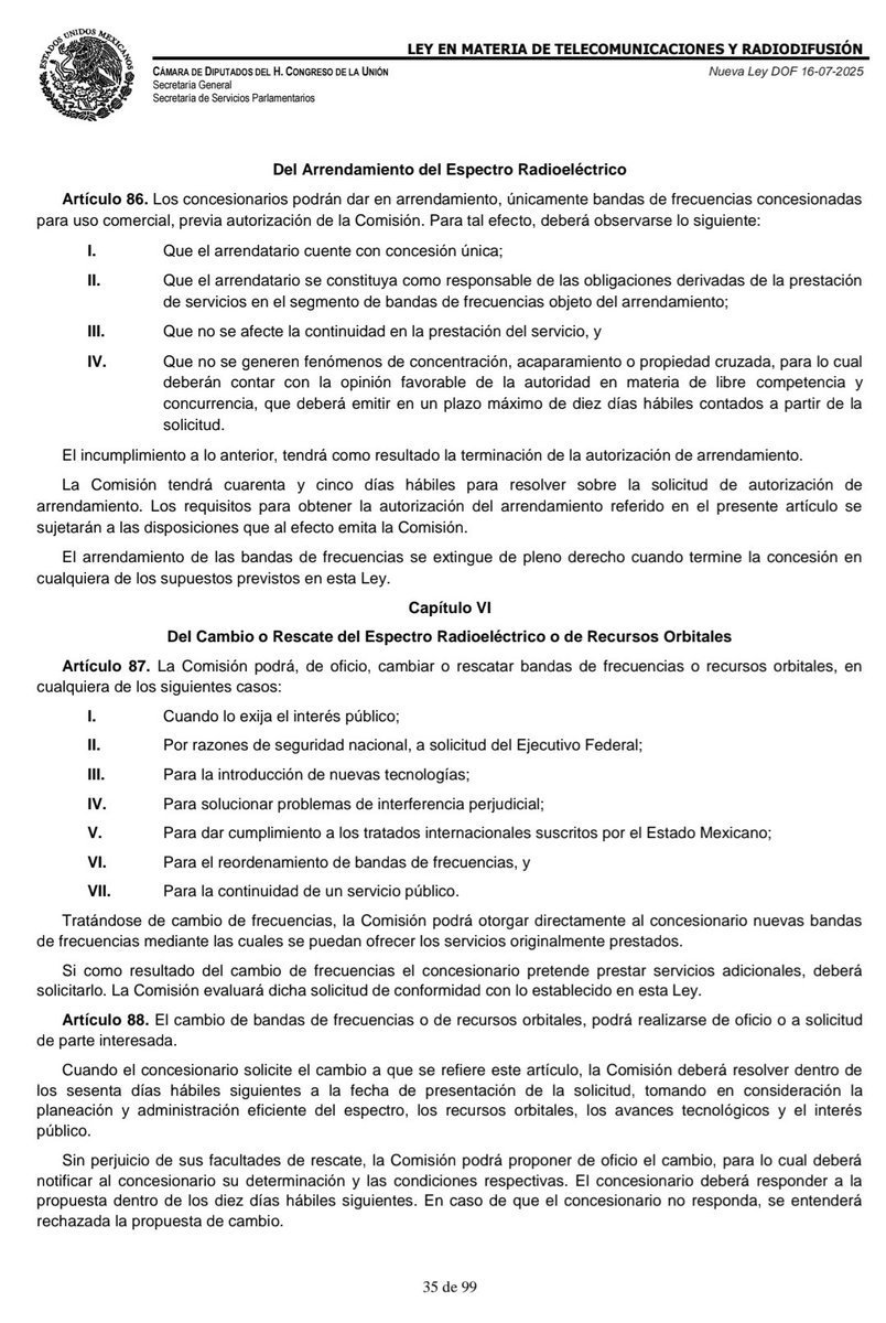 HctorDetectivMx's tweet photo. #EmbargarTVAztecaYa

Lo de #LaPerritaDeTrump no solo es para embargar TV Azteca y TODOS sus activos, debe ser juzgado y encarcelado Ricardo Salinas Pliego el Terrorista Digital promotor de violencia e Injerencia con la CONCESIÓN PÚBLICA que tiene⚠️

LEY EN MATERIA DE TELECOMUNICACIONES Y RADIODIFUSIÓN

Del Cambio o Rescate del Espectro Radioeléctrico o de Recursos Orbitales

Art. 87

El 1ero de tantos motivos es:
✓ Por razones de seguridad nacional, Ricardo Salinas Pliego llamó a la violencia en toda manifestación‼️
(Además del terrorismo digital y pidió intervención extranjera)
✓Cuando es de interés público (La MAYORÍA de los mexicanos lo demandan)
✓Pliego ha promovido la guerra e intervención, por lo que en Derecho Internacional se puede EMBARGAR: TV Azteca, Elektra y todos sus activos como parte de una medida de defensa del Estado
@SinLinea_Mx @Erickisback1
@jenarovillamil @JesusRCuevas @LuisaAlcalde @Albert_Rudo @RedAMLOmx @DavidVargasA18 @Humanismo4T @GuillermoSRguez @DnielleCabrera @molotovmx
@Rafaherrera1983 @galvanochoa @kikesma @diazpol @El_Mayo_Monero
@PM_Navegaciones @bethcastilloo @Monicao2712 @comsatori @alvaro_delgado @jet1403 @JulianMaciasT @manuelhborbolla @epigmenioibarra @cpabogadossc @MalthusGamba @NormanFPearl @elgatopolitico_ @sevillacritico
@IzqNoticiasMx @fisgonmonero
@MonederoJC
@Katsuragui
@catrina_nortena   @GustavoRocMtz @abrahamendieta @YosoyPedrero @JorgeArmandoR_ @jgnaredo @fabriziomejia @Anamariavazquez  @CarlosVZenteno
@ZuritaCarpio