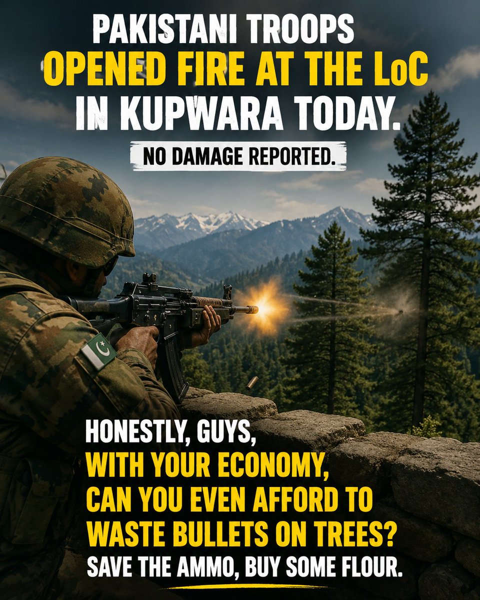 singh31919's tweet photo. India launched a strong response after an alleged Pakistan ceasefire violation along the LoC, targeting multiple Pakistan positions.
ATGM struck an Pakistan post during reported clashes in the Kupwara sector.I think they need another lesson.
Time for OpSindoor02.

#Kashmir #LOC #IndianArmy #BSF
#Tabaahi