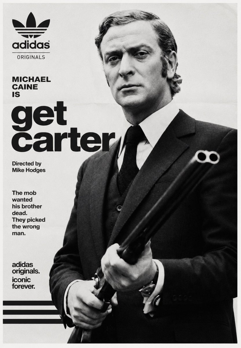 gibbo1012's tweet photo. New Michael Caine Get Carter adidas tshirt design. All sizes and colours available Β£22 inc tracked postage π€©π€©ππ»ππ»π₯π₯ #getcarter #michaelcaine https://t.co/Bax5SrM7ch