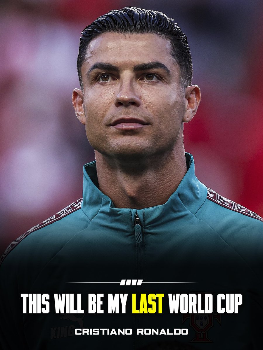 FabrizioRomano's tweet photo. 🚨🇵🇹 OFFICIAL: Cristiano Ronaldo confirms this will be his LAST World Cup. 👋🏼

“Yes, it’s my last one. Let’s go and enjoy it”. https://t.co/EcMQiQK1p9