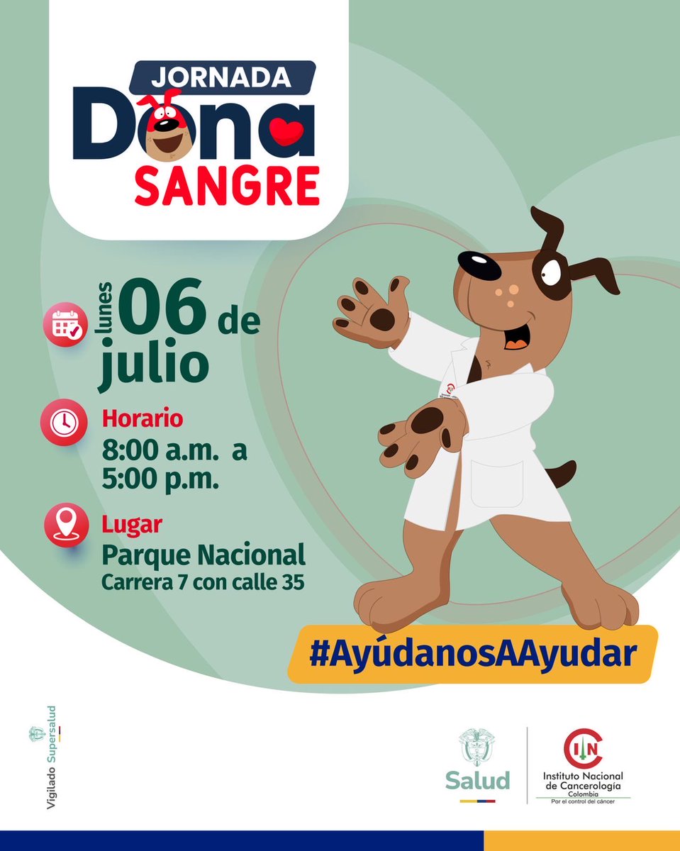INCancerologia's tweet photo. Cada donación de sangre es una oportunidad para que un paciente con cáncer continúe su tratamiento y mantenga viva la esperanza.

📍Del 6 al 11 de julio estaremos en diferentes puntos de Bogotá. Acércate al lugar más cercano y ❤️ dona sangre. Dona esperanza. https://t.co/PWjRltUquz