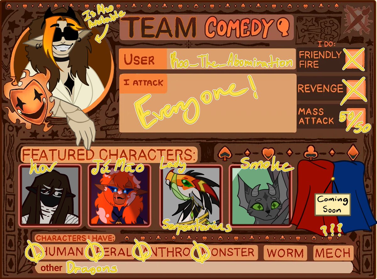 Roo_The_Dragon's tweet photo. A bit late because I had to focus on some other things but I'm going to be on art fight!

#artfight2026 #artfight #teamcomedyㅤ https://t.co/j3ZjFVygP7