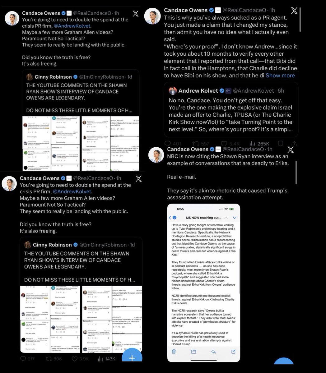 JayTC53's tweet photo. OMG 👀 Candace Owens is CRASHING OUT as Tyler Robinson's preliminary hearing is tomorrow. 

11 months of lies, slander, defamation without 1 piece of factual evidence is all crashing down Candace Owens. 

She did everything she could to try to cover for Robinson, now she is the most hated woman in the world.