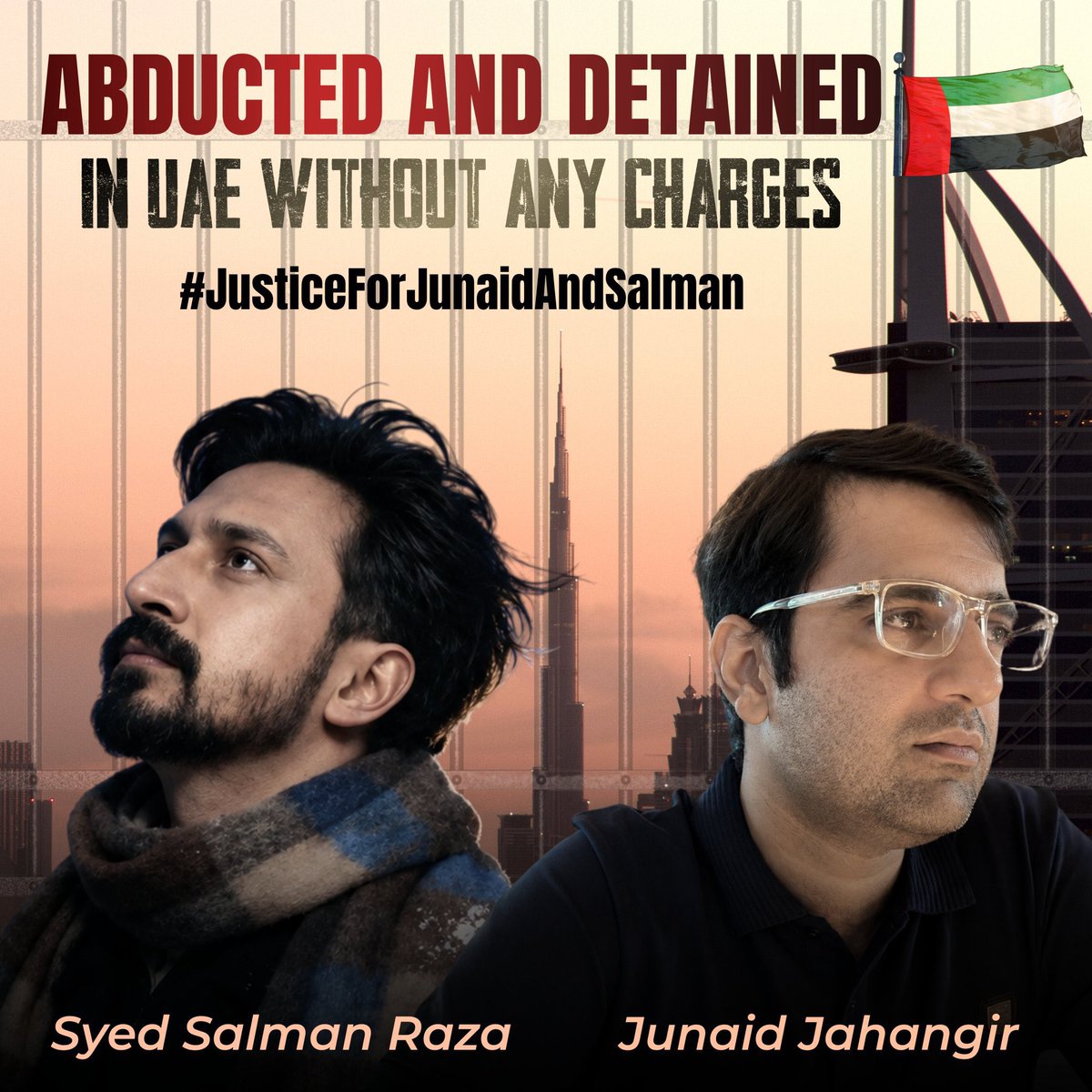 IfrahIbrahim27's tweet photo. آج محمد جنید جہانگیر اور سید سلمان رضا کی امارات (UAE) میں غیر قانونی اور جبری نظر بندی کو 650 دن مکمل ہو گئے ہیں۔ ستمبر 2024 میں حراست میں لیے جانے والے یہ دونوں پاکستانی نوجوان امارات میں قانونی طور پر برسرِروزگار تھے۔
تقریباً دو سال کا عرصہ گزر جانے کے باوجود، ان کے بوڑھے والدین اور اہلخانہ ان کی خیریت تک سے بے خبر ہیں۔ انہیں نہ تو کوئی قانونی نمائندگی دی گئی ہے اور نہ ہی کوئی قونصلر رسائی فراہم کی گئی ہے۔
یو اے ای نے ہمیشہ خود کو رواداری، ترقی اور انصاف کا گہوارہ ثابت کیا ہے، لیکن ان بے گناہ نوجوانوں کو یوں بغیر کسی مقدمے کے قید رکھنا ان اصولوں کے برعکس ہے۔
ہم اماراتی قیادت، بالخصوص صدر شیخ محمد بن زاید اور وزیر اعظم شیخ محمد بن راشد آل مکتوم سے پرزور اپیل کرتے ہیں کہ وہ اس کیس پر نظرِ ثانی کریں اور ان بے گناہ پاکستانی شہریوں کو ان کے خاندانوں سے ملائیں۔
اگر ان کا کوئی قصور ہے تو عدالت میں لایا جائے، بصورتِ دیگر انہیں فوری اور باعزت رہا کیا جائے۔ اس آواز کو دبنے نہ دیں، پوسٹ کو زیادہ سے زیادہ شیئر کریں۔
#JusticeForJunaidAndSalman
#FreeJunaidJahangir
#FreeSalmanRaza
#HumanRights