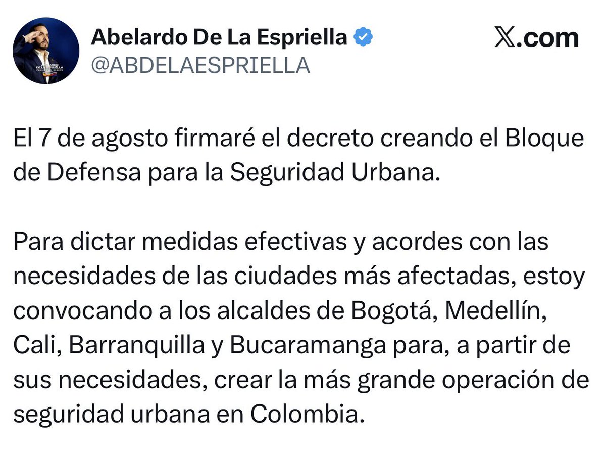 MeDicenWally's tweet photo. ¡Desde el Congreso seré el primer opositor a este decreto de De la Espriella!

Es el mismo libreto de las Convivir de Álvaro Uribe: primero les ponen un nombre atractivo, hablan de “seguridad” y de “cooperación ciudadana” y después aparecen las armas, las masacres, los asesinatos de inocentes, los abusos, los desaparecidos, las víctimas: ¡LOS PARAMILITARES!

Colombia no necesita reciclar fórmulas que dejaron muerte, terror y desplazamiento.

Colombia requiere soluciones reales, serias y que no repitan nuestra sangrienta historia.