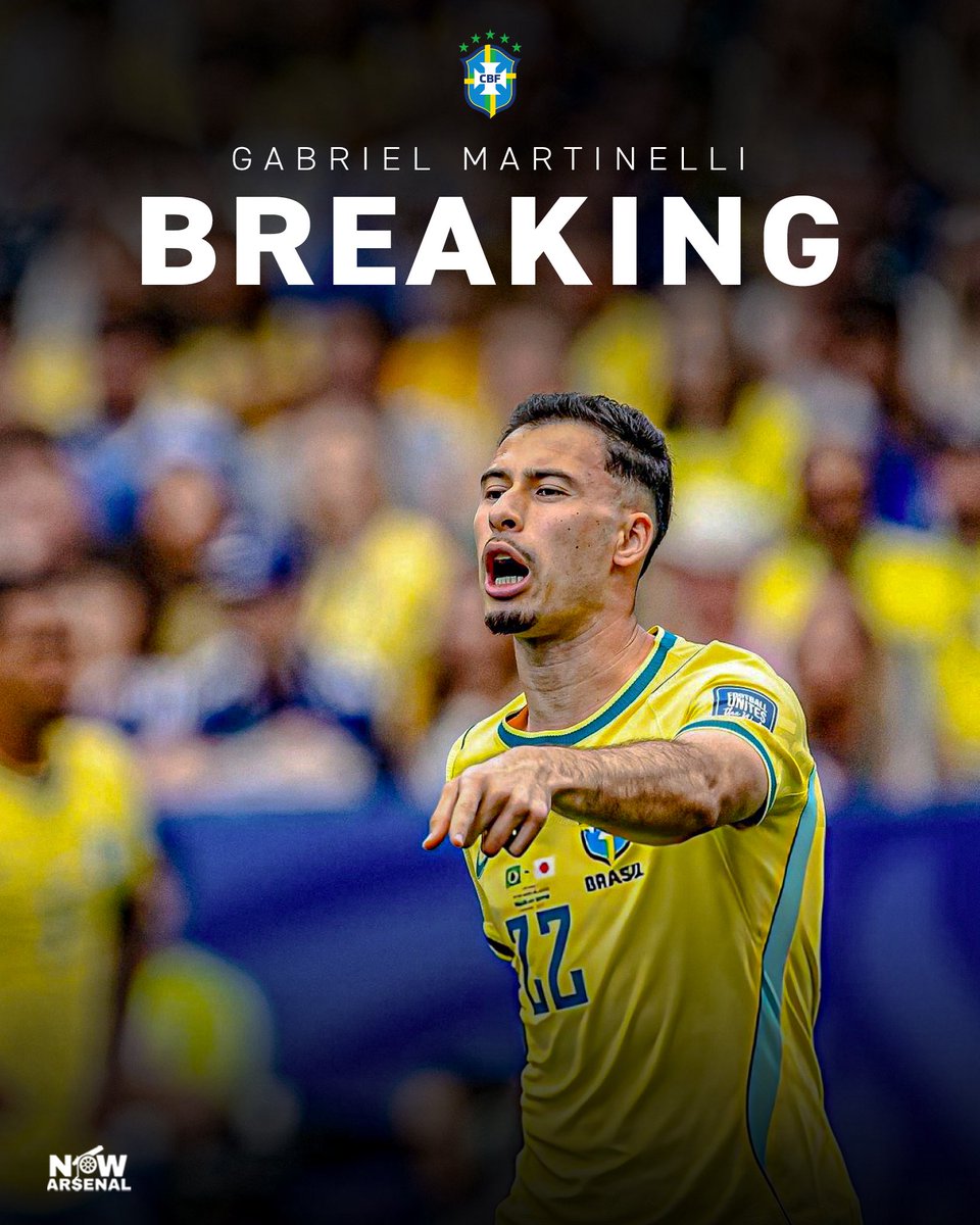 now_arsenaI's tweet photo. 🚨Gabriel Martinelli starts in central midfield for Brazil against Norway at the World Cup tonight.

Gabriel Magalhaes and Martin Odegaard also start the match. https://t.co/NeM4jHhgJa