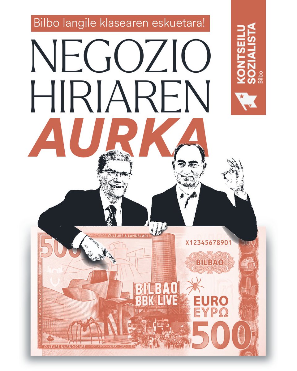 Kontseilua_Bilb's tweet photo. Negozio hiriaren aurka, Bilbo langile klasearen eskuetara! https://t.co/5sWKb9z5m8