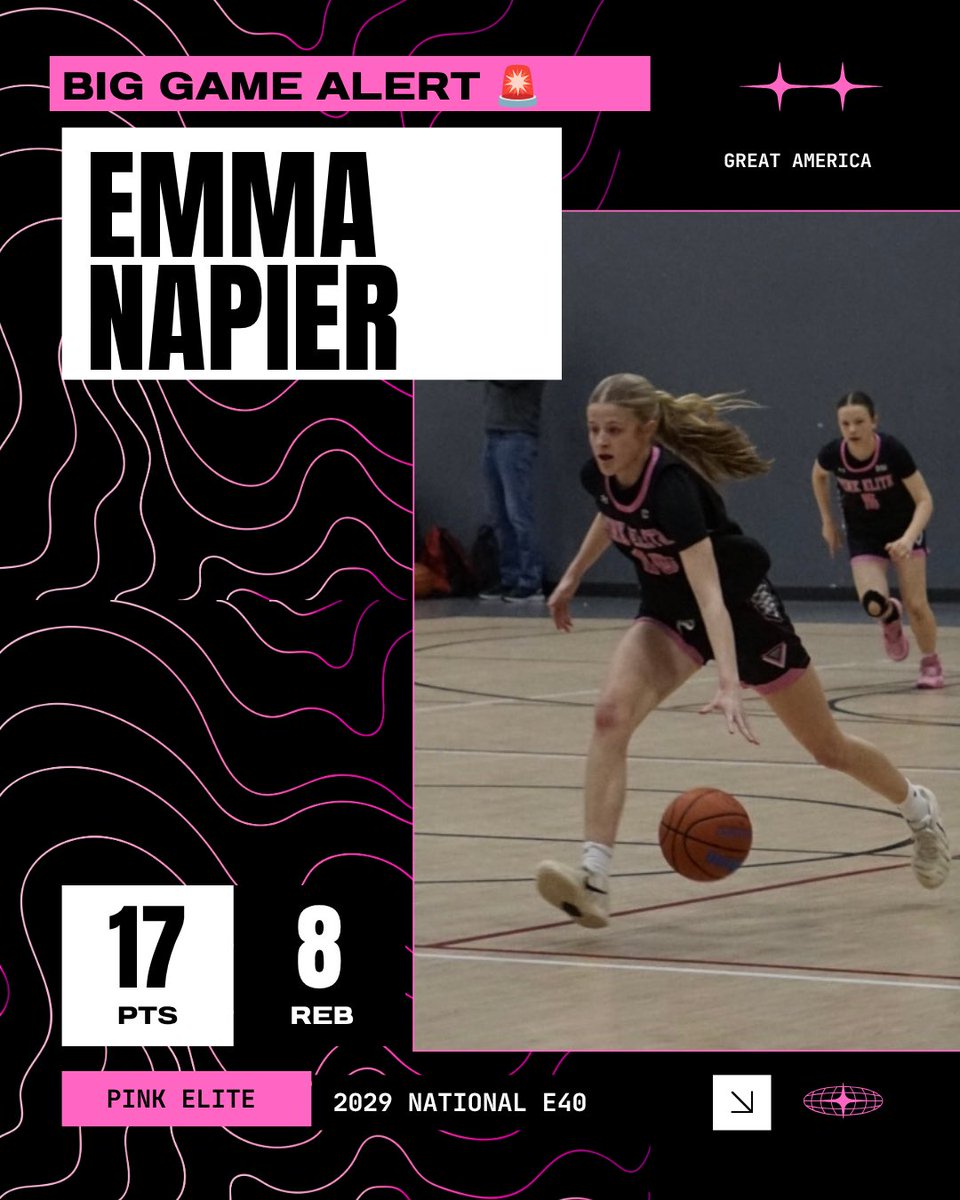pinkeliteclub's tweet photo. BIG GAME ALERT 🚨 Emma Napier made the buckets count 🔥 vs ID1! Boxed out effectively finished around the rim! WE SEE YOU EMMA👀 @emmaln1020 @Elite40League https://t.co/sm5ppLC90F