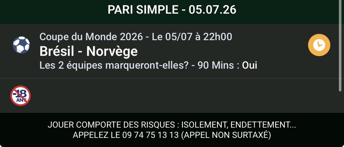 Lebureaudespr's tweet photo. 🏆Prono Coupe Du Monde 🌍

Brésil - Norvège 

➡️ Brésil bonne attaque, défense friable
➡️ Norvège a des armes offensives, défense perméable
➡️ Match ouvert 

Tu vois un match ouvert? 

➡️Abonne toi pour ne pas louper les prochaines analyses https://t.co/ZVM77QyvXN