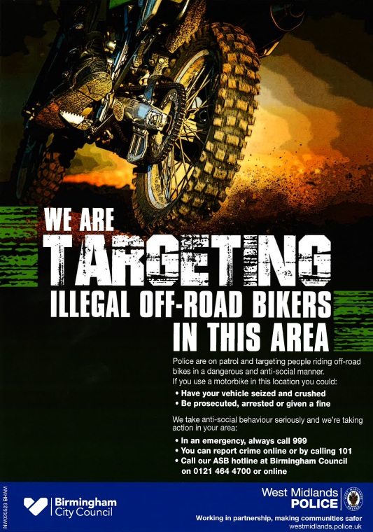 ShardEndWMP's tweet photo. A proactive stop SATURDAY 4TH JULY 2026 of an electric off road bike driven by youths antisocially was recovered by the Shard End NHT.
 
#saferroads #offroadbike #ASBdriving https://t.co/7ogLHwHBMx