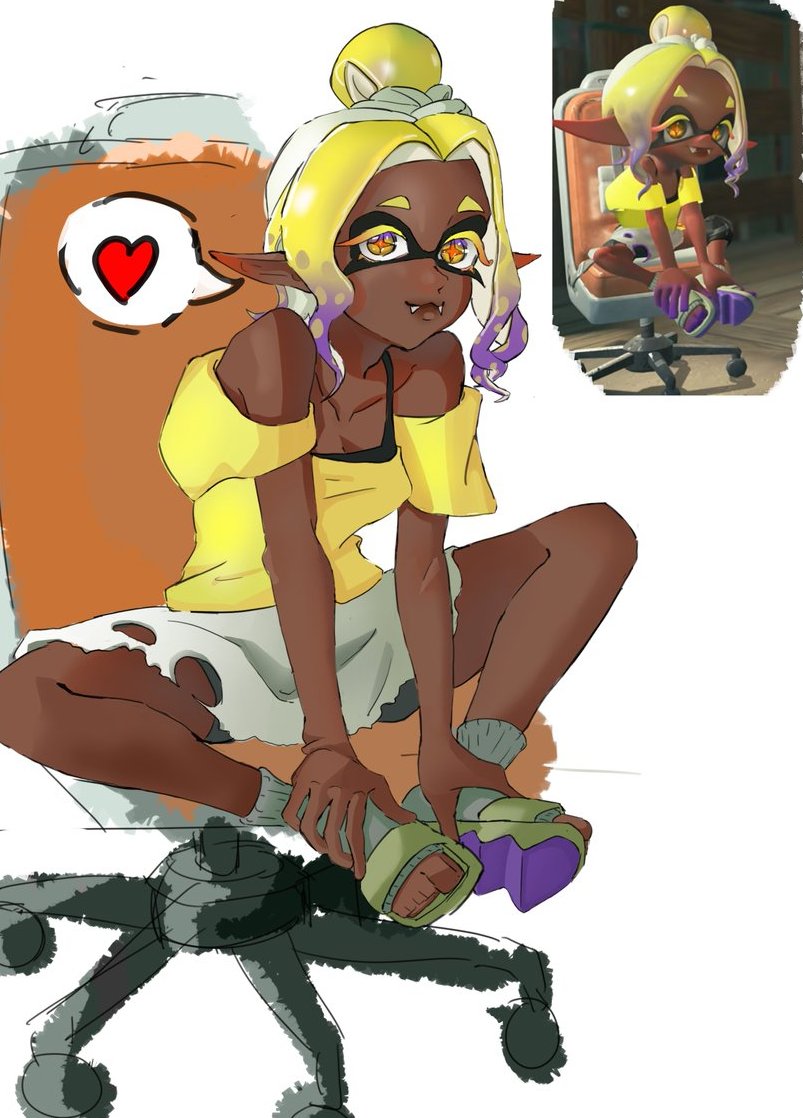 By_Mo_'s tweet photo. Frye ! #splatoonart https://t.co/F9u1fJ1mes