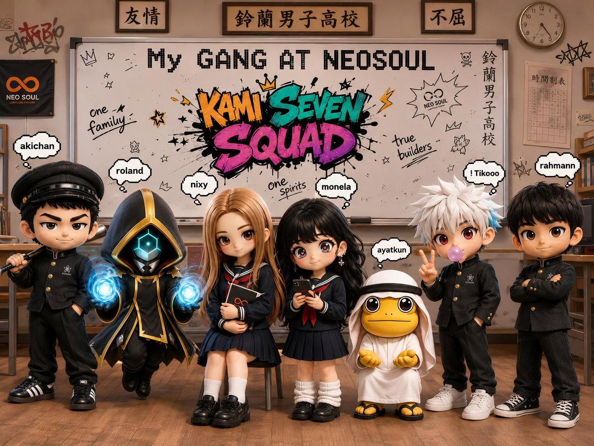 web3yankee's tweet photo. AI Art Challenge @NeoSoulAI

This is my squad [KAMI SEVEN] 🇮🇩
@web3yankee @duskvens @0xXtzy
@monelaA1 @miniWHALES19 @Dailychainn @Adit29138023

We fight together | support each other
We build together | We learn together

#MyGangAtNeosoul 
@Hansmahanakon https://t.co/Kt2klEZxkN