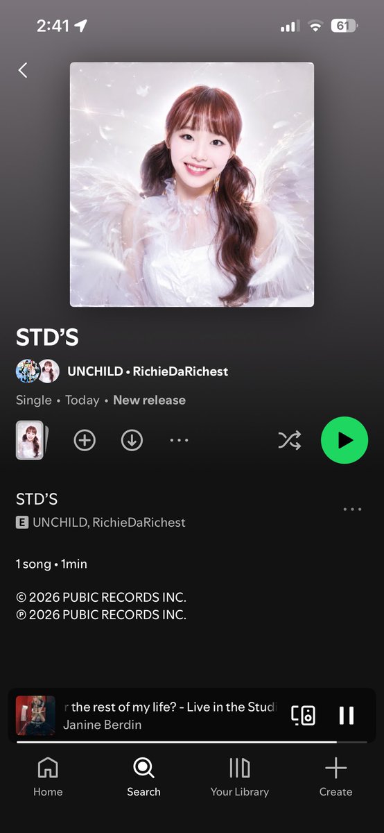 ithinkillspit2's tweet photo. UNCHILD got hacked on Spotify 🫩🫩 https://t.co/QH853yAQzO