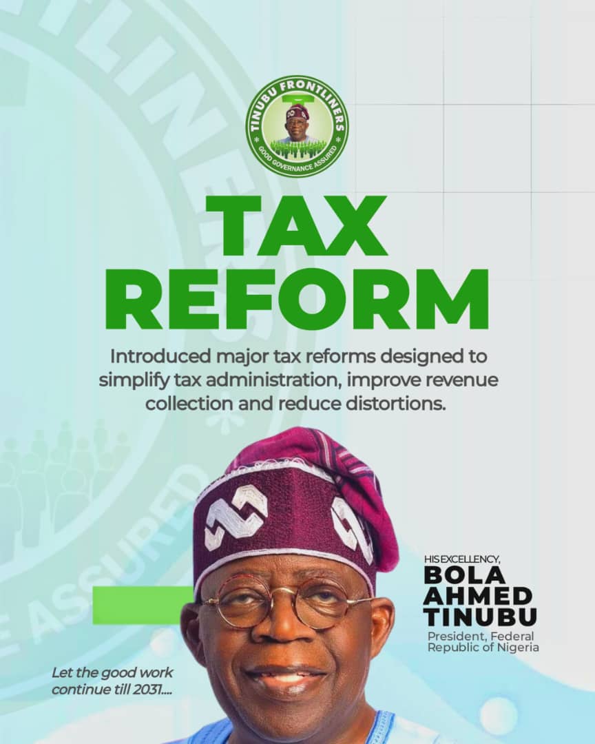 ibrahim_Akinbo's tweet photo. President Bola Ahmed Tinubu's tax reforms are transforming Nigeria's fiscal framework. By streamlining tax administration and removing existing distortions, the administration is generating revenue essential for developing critical infrastructure and promoting national progress. https://t.co/NXszNZ2QZZ