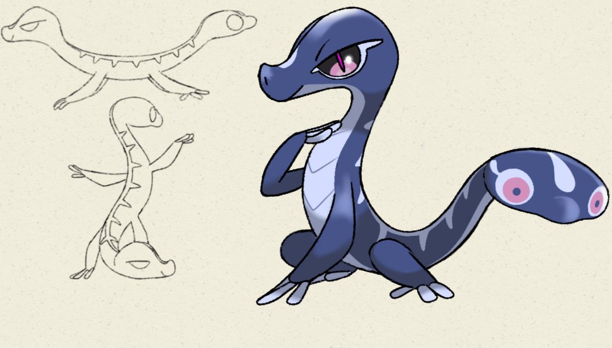 toby_m4ic3n4's tweet photo. And Gecqua Middle evolution 
#pokemon #WindandWaves #Gecqua
💙 https://t.co/d7jnbf0nJD