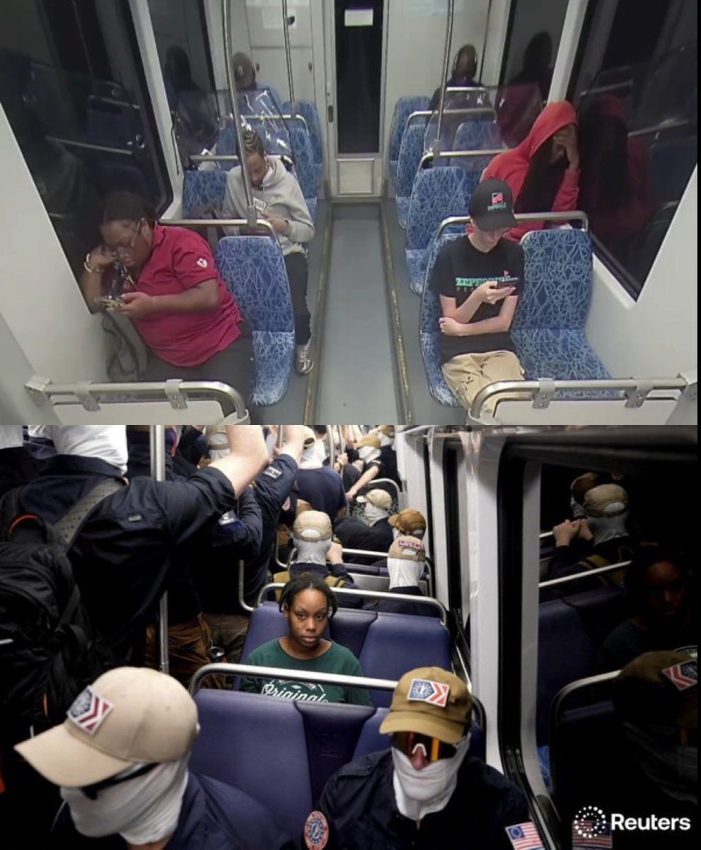 AlecLace's tweet photo. TOP: White Woman surrounded by Black People on a train

BOTTOM: Black Woman surrounded by White People on a train

One of these women was murdered.  The other woman was completely safe. 

Guess which photo MSM pushes 24/7? The one that fits the narrative. https://t.co/Rxn971dJ7P