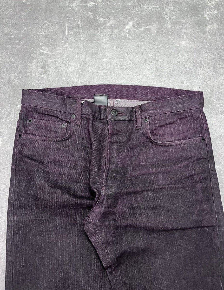 freebillin's tweet photo. Dior Homme AW08 Waxed Burgundy Denim by Kris Van Assche. https://t.co/TpJDbnRB6l