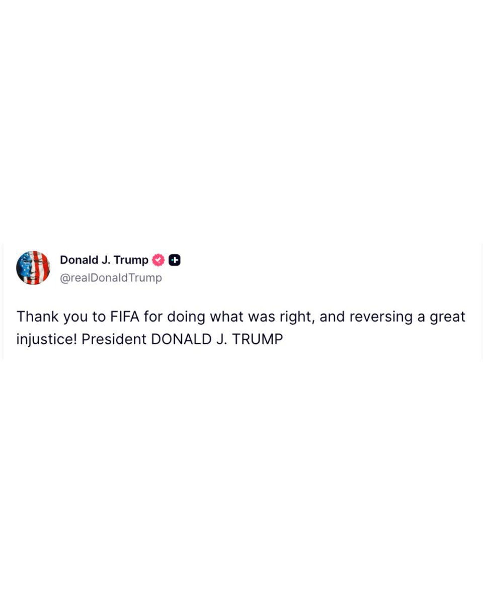 Complex's tweet photo. The White House reportedly contacted FIFA President Gianni Infantino to request a review of Folarin Balogun’s red card.

After Balogun’s one-match suspension was lifted, President Donald Trump thanked FIFA on Truth Social for “doing what was right” and reversing what he called “a great injustice.” Balogun is now eligible to face Belgium in the Round of 16.