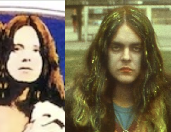 SecretSunBlog's tweet photo. Wait a minute, those twins in the original Virgin Records logo look a LOT like Genesis P. Orridge. 

Hmmm, he and Tutti did pose for a UFO album cover (Force It) a couple years later... https://t.co/43DRgDK8Z9