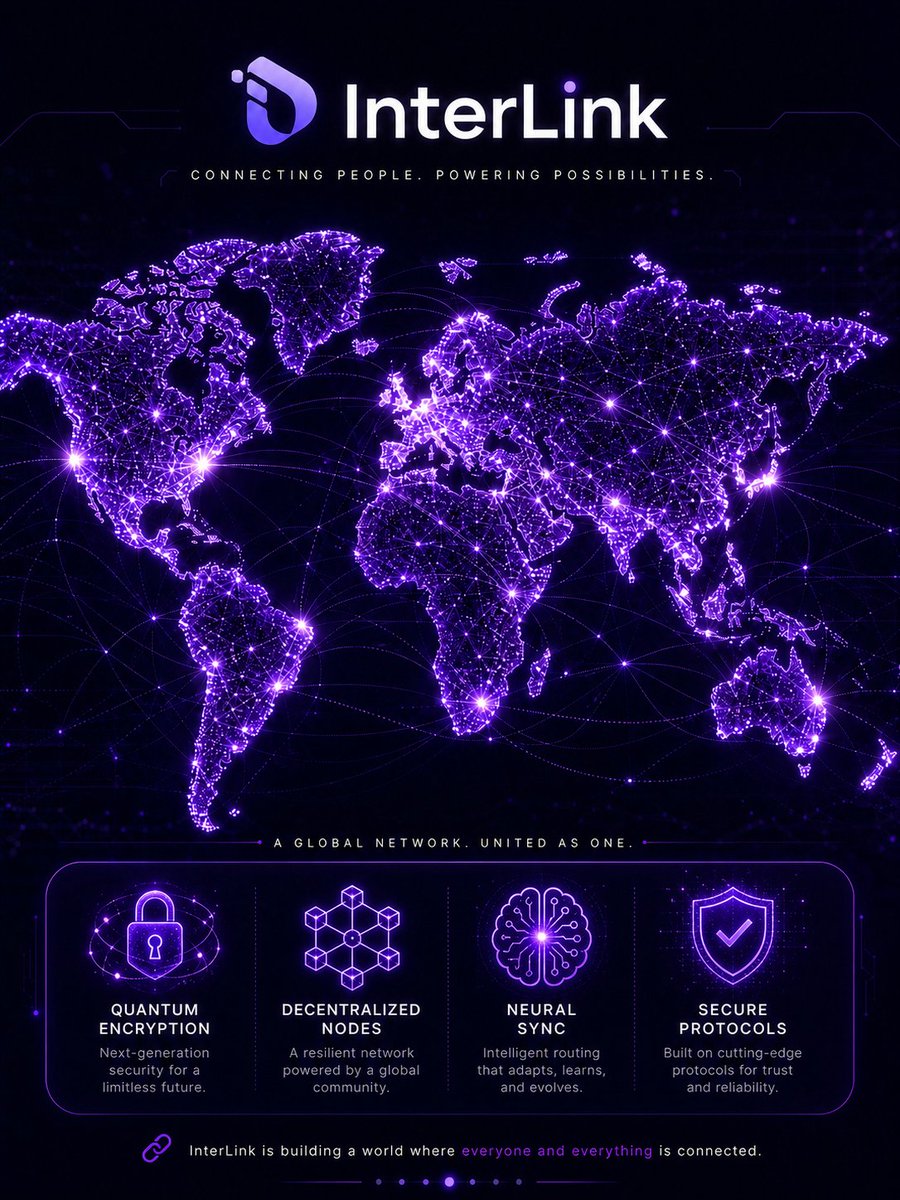 TheAteeqElite's tweet photo. InterLink is creating a globally connected blockchain ecosystem powered by quantum-resistant security, decentralized nodes, and intelligent infrastructure.

#InterLink #ITLG #ITL #InterLinkSeoulPrivateMainnet #Blockchain #Web3 #QuantumSecurity #GlobalNetwork #InterLinkAmbassador https://t.co/5CpeTwqEa5