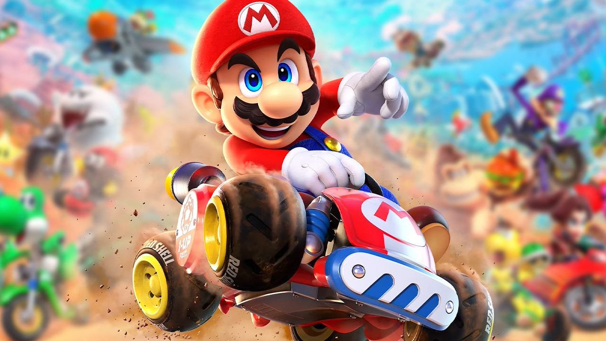 IGN's tweet photo. Nintendo has updated Switch 2 launch title Mario Kart World with new routes for its Knockout Tour mode, as part of a surprise update. https://t.co/Z8Gx9PkjQj https://t.co/RbKIKiBIg3