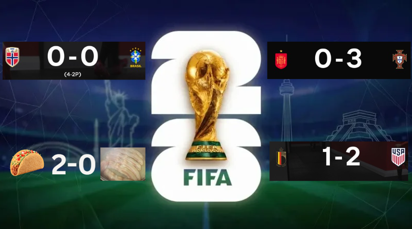 RedneckArgile's tweet photo. Since I wont be streaming FC 26 tonight, the predictions will still go on! World Cup Predictions for Round of 16!

Brasil 🇧🇷 vs Norway🇳🇴 - It'll be intense but it will go to penalty shootout. A shock loss for Brasil 💀

Mexico🇲🇽vs England🏴󠁧󠁢󠁥󠁮󠁧󠁿(Forgot to screenshot so i'm improvising) - Quinones & Jimenez will route the boiled bacon crew.

Spain 🇪🇸 vs Portugal 🇵🇹 - Ronaldo scores and Bruno Fernandes scores twice to route Spain.

Belgium 🇧🇪 vs USA 🇺🇸 - It'll be a nailbiter, but the USA will pull off the impossible! McKennie & Tillman score. Meunier scores for Belgium.

Hopefully my prediction for Brasil is wrong; I NEED THEM DOORDASH CREDITS! 😩😩