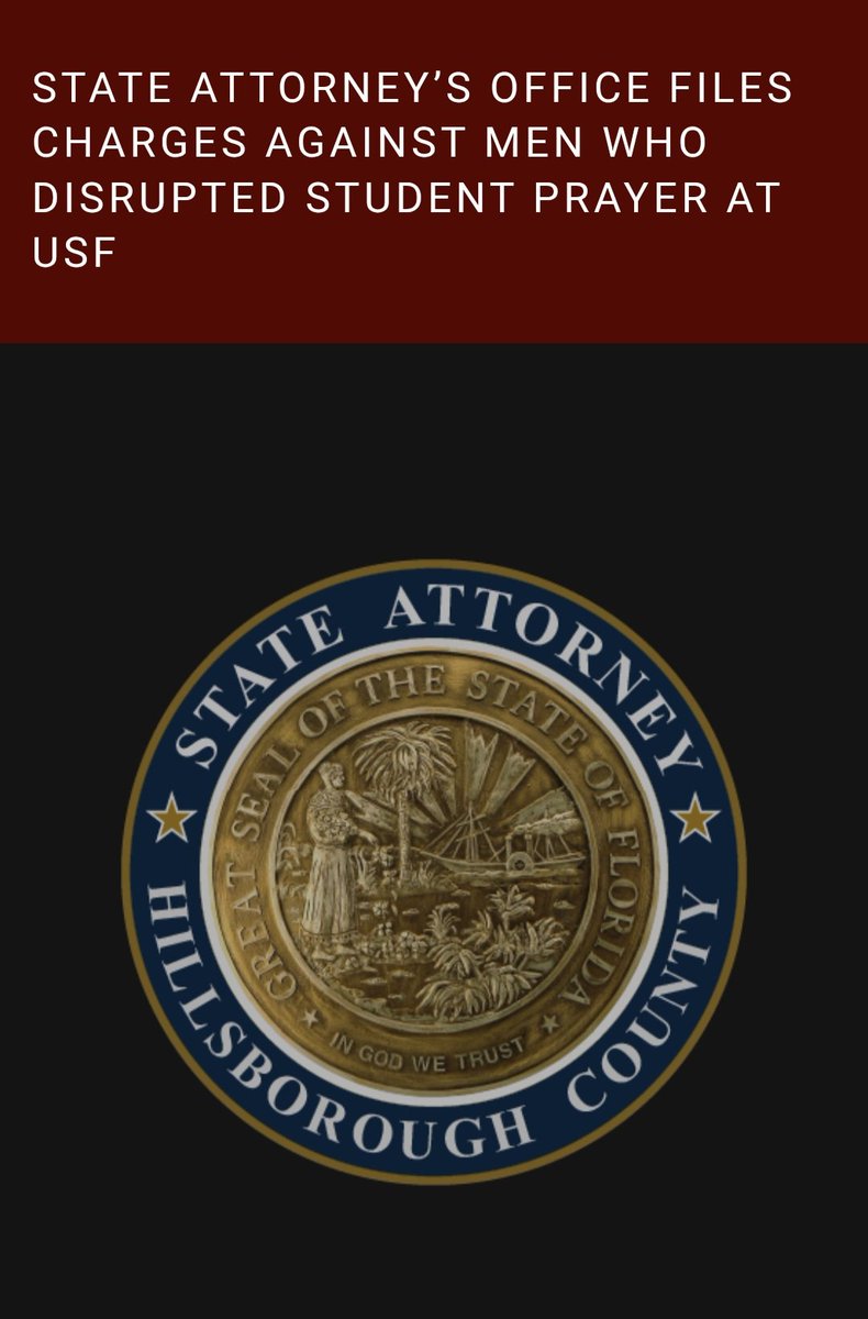 WFCPreacher's tweet photo. The "Free State of Florida" Capitulated to CAIR: De Facto Blasphemy Laws Implemented in Hillsborough County

A terrifying constitutional precedent is being set right now in Hillsborough County, Florida, and every single freedom loving American needs to pay attention. Conservative Republican State Attorney Suzy Lopez, an appointee of Governor Ron DeSantis, has officially chosen to weaponize the justice system against Christian street preaching by filing criminal charges over pure, unadulterated speech.

​The facts of the case expose a massive double standard and a direct assault on the First Amendment. I went to a public parking garage at the University of South Florida, a public forum where a Muslim group was holding an event. Note that USF had explicitly told this group they were not allowed to hold the event in that location, but they defied the directive and did it anyway.

​The preaching involved bold biblical truths and zero violence. There were no threats, no physical contact, and no touching whatsoever. I even ate bacon in front of them, a completely legal act on public land. Furthermore, the individuals involved admitted on camera that they had already finished their prayer, proving there was absolutely no disruption to any religious assembly to begin with.

​Yet under immense pressure from CAIR (Council on American Islamic Relations), Suzy Lopez capitulated and filed criminal charges.

​This case is a deliberate attempt to establish a de facto blasphemy law in America. The implications are catastrophic. If a group can occupy a public parking garage against university orders and instantly claim that public property is now a sacred mosque where the First Amendment is suspended, then the public square is lost. This is a coordinated strategy. The Muslim Students Association (MSA), which was founded in 1965 by the Muslim Brotherhood to establish a foothold on college campuses, is watching this case closely. If a conviction happens here, it will become the blueprint to occupy public spaces nationwide, using the court system to silence Christians and completely dominate American infrastructure.

​When a conservative Republican appointee helps enforce an agenda that criminalizes public preaching, the constitutional rot has reached a critical level. We must expose this absolute mockery of justice and defend the right to preach the Gospel on public property without facing state tyranny.

@CJGRISHAM @SarahisCensored @NobleOne @HarmeetKDhillon @GovRonDeSantis @coulterculture @libsoftiktok @Carlos__Turcios @FLRepublicanMan @FLHouseofReps