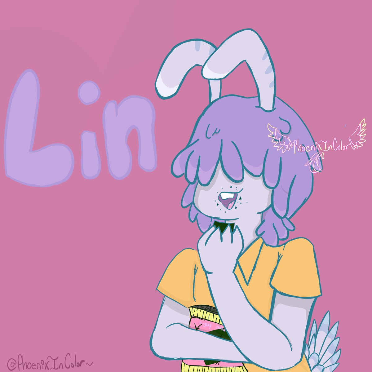 PhoenixInColor's tweet photo. My first attack of #Artfight2026 of kinglazybonez character . I'm representing #teammysteryartfight  this year ❤️

I had tons of fun doodling this bean. https://t.co/MNk0ngW0DT