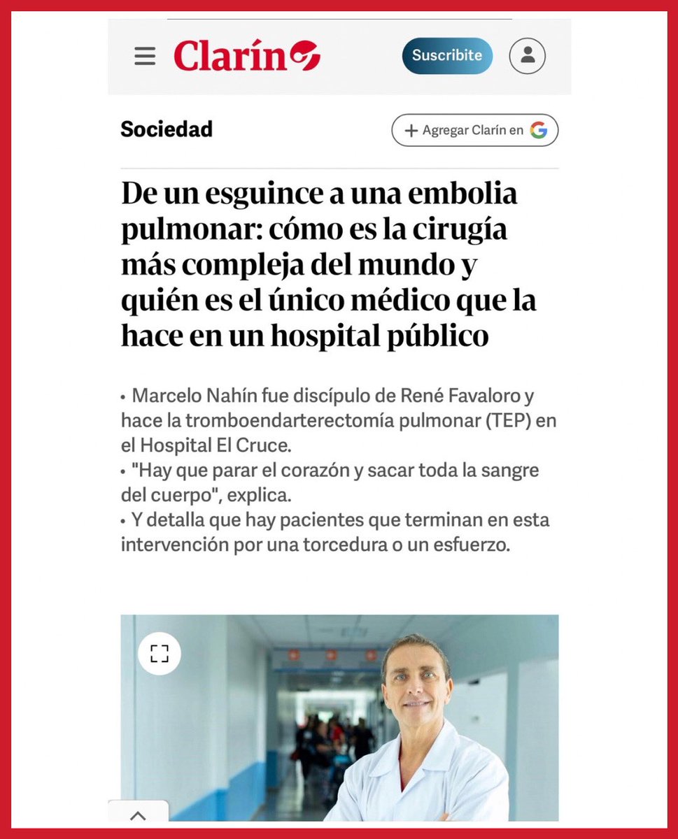 marcelo_nahin's tweet photo. "Del esguince de tobillo, a la
tromboendarterectomía
pulmonar”
Nota de @clarincom del día de hoy 

https://t.co/RCHMgf4zFB

@javierfirpo1 https://t.co/NIY1r1S9Ln