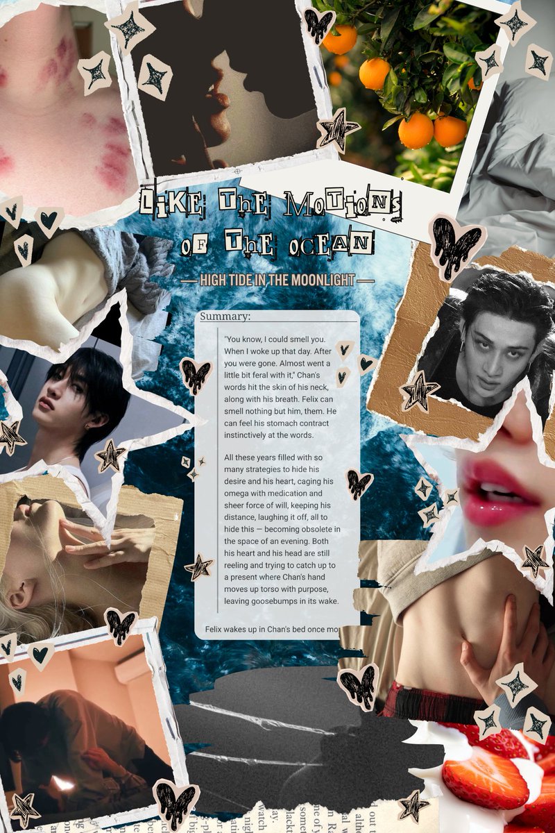 Ahyira_'s tweet photo. ✨️Like the Motions of the Ocean (high tide in the moonlight)✨️
🌊 chnlix
🌊 explicit 
🌊 chapter 4 of 4
🌊 alpha!chn, omega!flx
https://t.co/dGvL98yE4H
(I need everyone to appreciate my bravery for doing this collage on a very public eurostar train!) https://t.co/QcIQddOmC0
