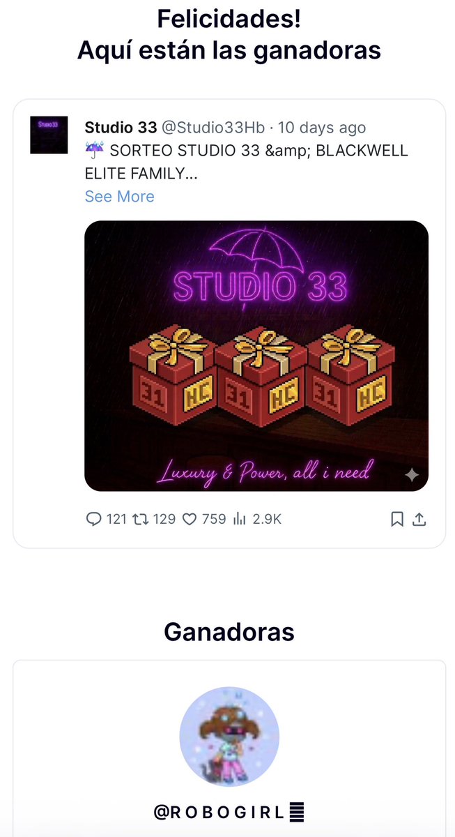 Studio 33 tweet media