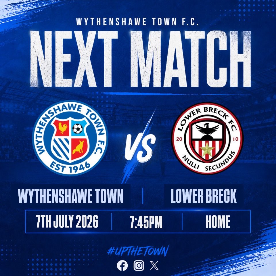 WTFC1946's tweet photo. Tuesday night football👌🏻 another pre season game on Tuesday, this time we welcome @lowerbreckfc to Ericstan Park for a 7:45 kickoff.
🎟️ £5 adults. £2kids/concession. 
#wythenshawe #football #nonleague #manchester #fyp https://t.co/RJ7riVHs46