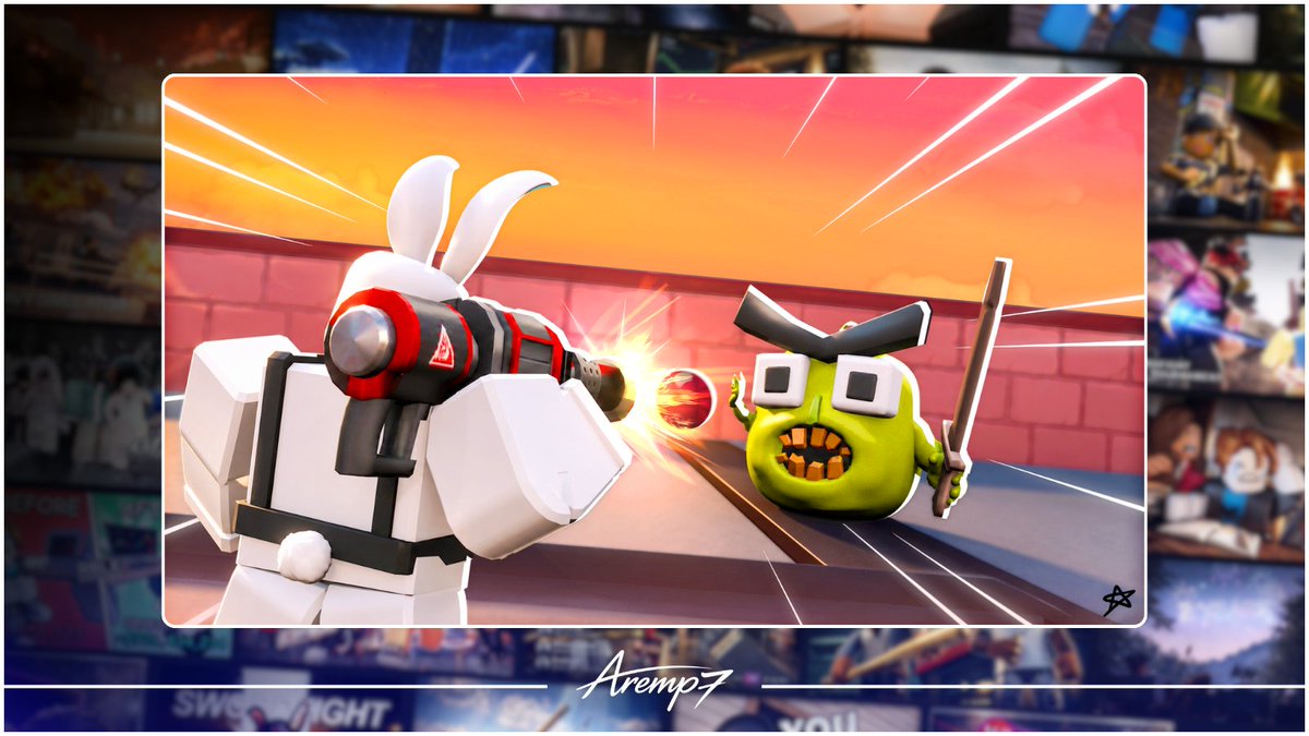 Aremp71's tweet photo. It's been a long time!
Of course you should never mess with a Rabbit ;)
Thumbnail created for the game Carrot Tower Defense!
Expect mooore artwork soon! 🌠

#roblox #robloxdev #robloxGFX #belender #blendercycles https://t.co/mNNqiGzT0L