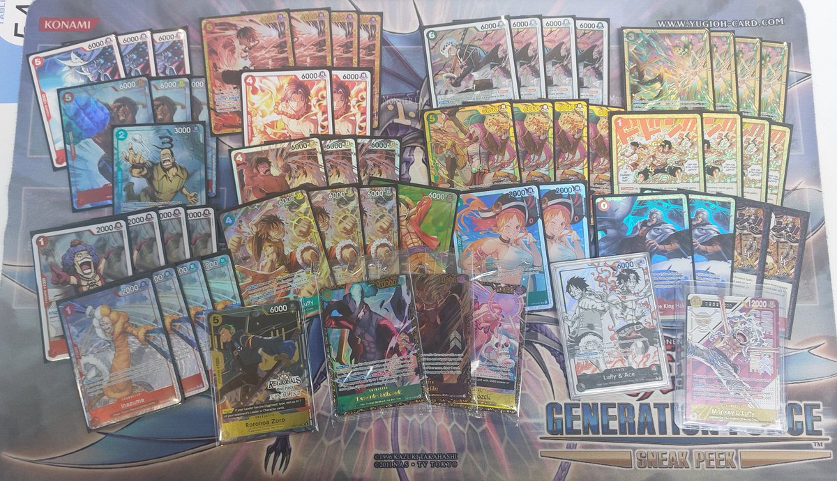 tetra4_'s tweet photo. TOP4 in Bielefeld with LAce!

After an odyssey of a travel and a sleep-deprived Swiss run I managed to bring another secretly good deck to a Top Cut finish. Actually very bittersweet result as I wasn't able to compute the last minutes of the third game against Luka - had I have time for a normal pace of play I would've been able to win that set 100% and probably go on and win the finals too. Still ofc congrats to him for the game, for taking it all down after our game and thanks to him for the outmost fairness in managing each other's time. 

Cry babing and what ifs aside, here's my matchups.
Again don't remember the dices but they were balanced. No dice in Top Cut. 

9-2
✅Rosi
✅UG
❌UG
✅Rosi
✅Teach
✅Croc
✅Nami
✅Rosi 
❌Enel @PainHS_
✅Rosi
✅Lucy 

Top32 Nami ✅❌✅ @JustNotherHuman
Top16 Enel ✅✅ @opgato22
Top8 Enel ✅✅ @PainHS_
Top4 Enel ✅❌❌ @LukaTCG

Deck is favored into a lot of things and I still need to figure out my percentages against Nami and Luffy above all and also Ace, which I feel are harder matchups for this deck.