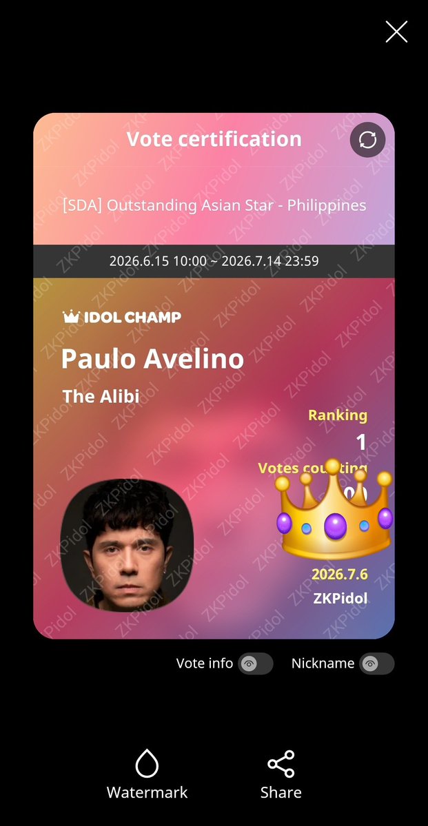 zon14125's tweet photo. done voting for chiuday 7 6 2026 https://t.co/83upQWBCkM