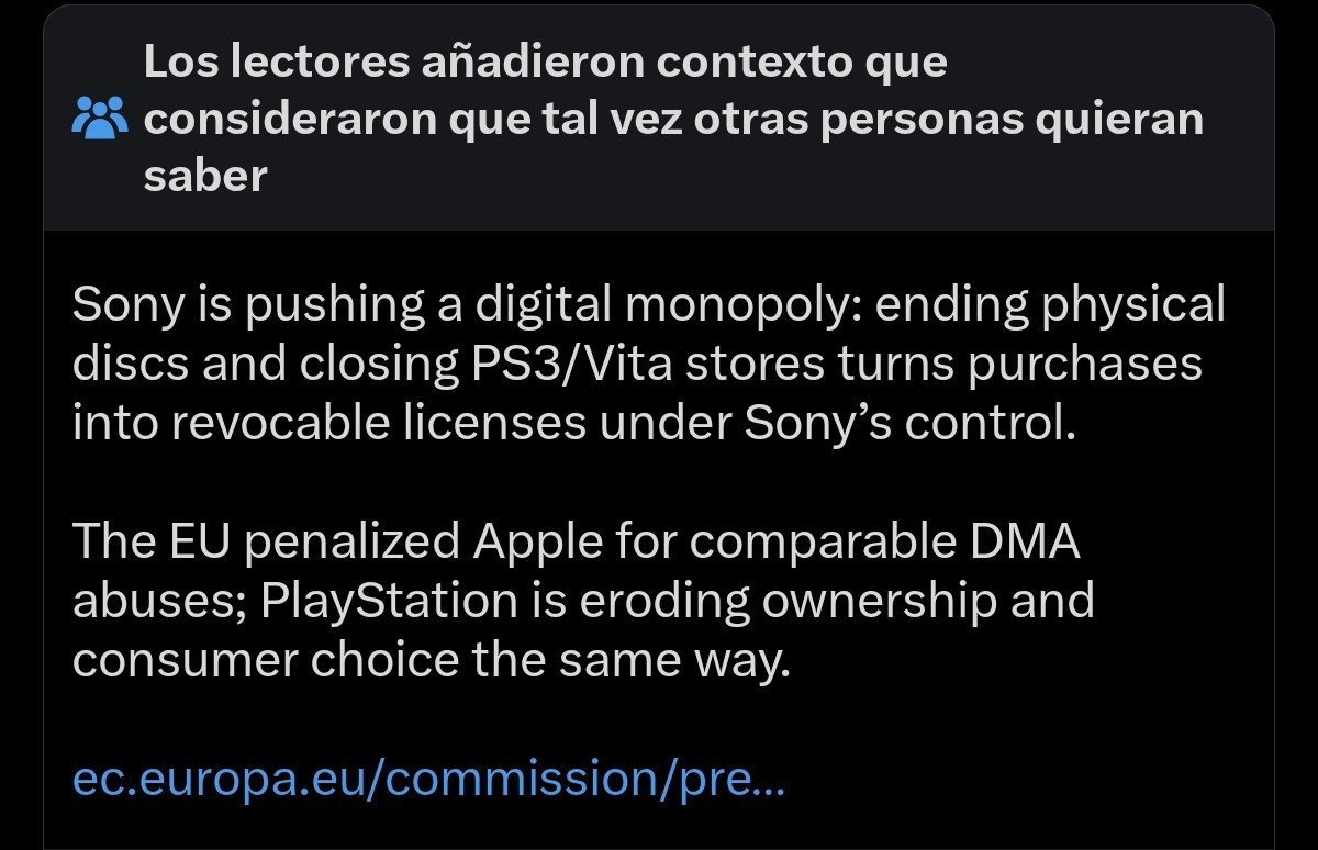 NotiPlay_'s tweet photo. Ya es la cuarta nota de comunidad que recibe el post de PlayStation lol.

Cada una más agresiva que la anterior. https://t.co/V1lWB4IUCU