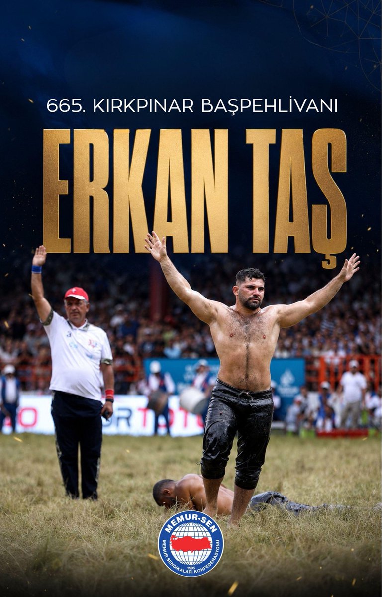MemurSenKonf's tweet photo. Ata Sporumuzun Başpehlivanı Erkan Taş’ı Tebrik Ediyoruz

Asırlardır yiğitliğin, emeğin ve erdemin simgesi olan Kırkpınar Er Meydanı’nda büyük mücadele sona erdi.
665. Kırkpınar Yağlı Güreşleri’ni kazanan Başpehlivan Erkan Taş’ı içtenlikle tebrik ediyoruz.

Ata sporumuza emek veren tüm pehlivanlarımıza ve bu büyük geleneğin yaşatılmasına katkı sunan herkese teşekkür ediyor; başarılarının daim olmasını diliyoruz.

#Kırkpınar #YağlıGüreş #AtaSporu