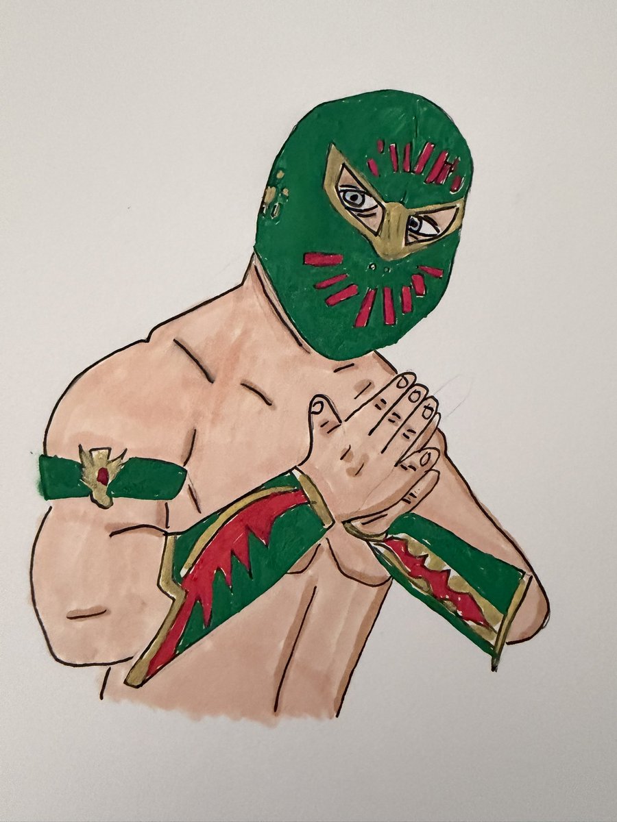 InRingArt's tweet photo. In honor of tonight’s game at #EstadioAzteca, here’s one of the best active #Mexican wrestlers in the world @caristicomx  #Mistico #cmll #prowrestling https://t.co/wCBtVoKTXj