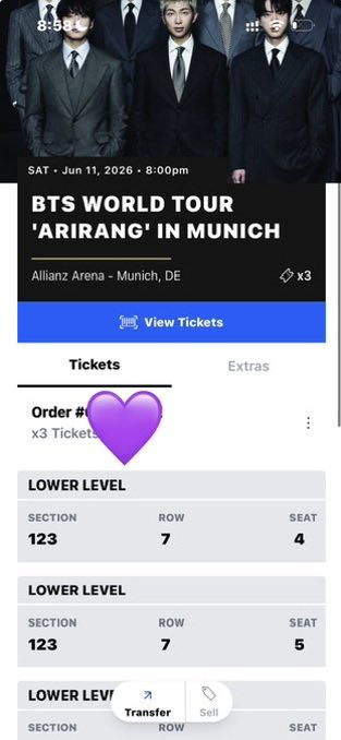 Harumatix's tweet photo. Hii Guys! I managed to get closer seats and I WTS 3 of  my Sat, Jul 11th BTS  Germany 🇩🇪 Tickets in Allianz Arena - Munich, DE

Time: 8:00pm

I’m asking for €250 each!

Pls dm me if you would be interested!!
#BTS
#BTStickets https://t.co/i4sPBw81LU
