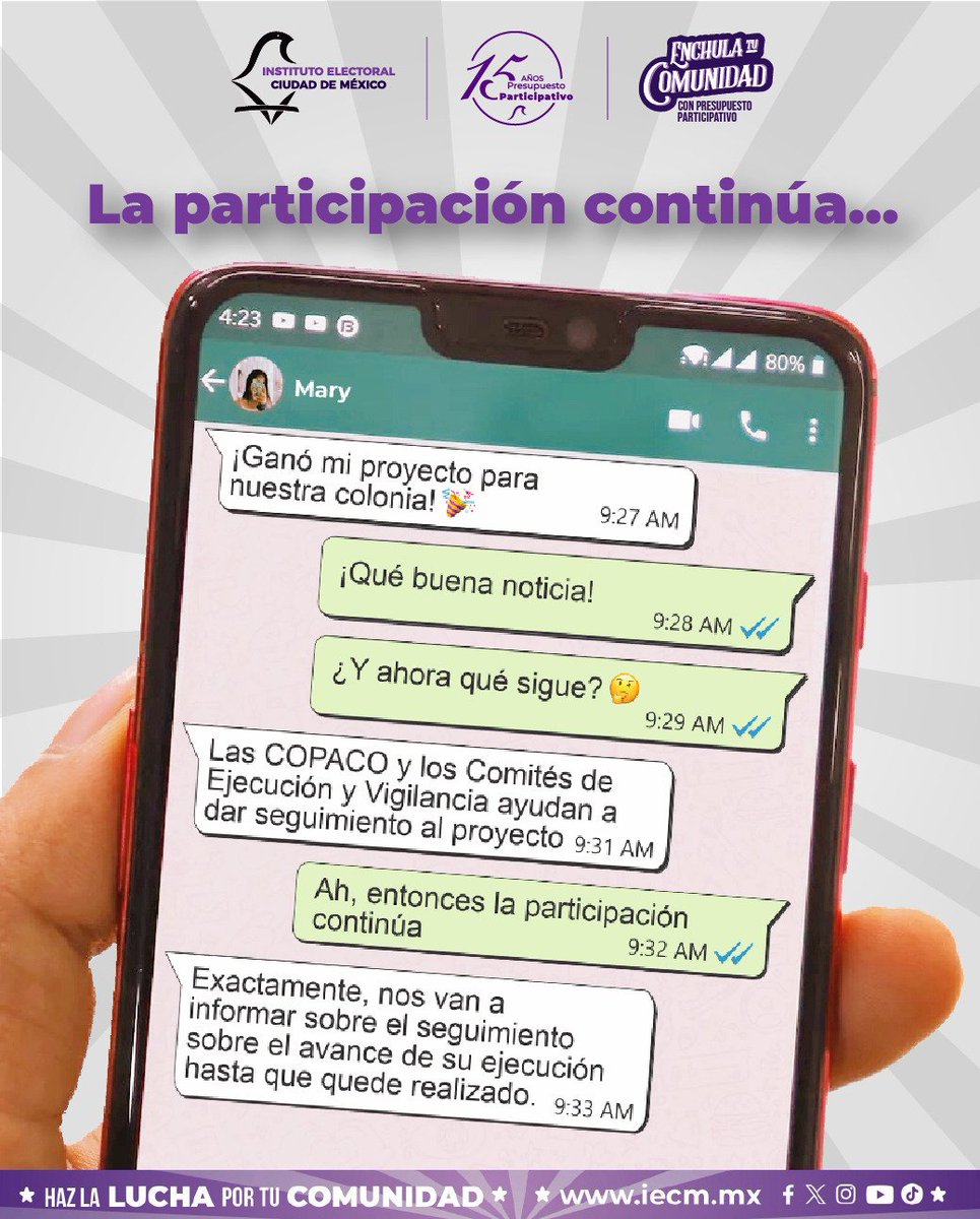 Distrito14IECM's tweet photo. 🏘️ Las COPACO y los Comités de Ejecucion y Vigilancia acompañan y dan seguimiento a los proyectos ganadores de Presupuesto Participativo 2026 y 2027. 
Su labor fortalece la participación ciudadana y contribuye a que las comunidades se involucren en la mejora de sus espacios. https://t.co/2wjURPmCck
