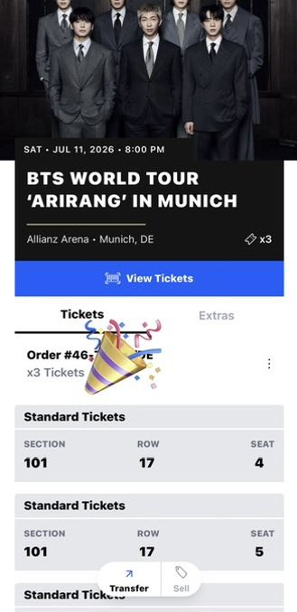 Harumatix's tweet photo. Hey I've BTS tickets available for Saturday performance at Allianz Arena • Munich, DE

€250 each! 
Saturday, July 11, 2026, 8:00 PM

I'm happy to show proof of tickets  dm if you're interested!

🏷️ BTS WORLD TOUR ‘ARIRANG’ IN MUNICH
BTS MUNICH TICKETS 
BTS TICKETS 🎫❤️🫶 https://t.co/BAbEUuFG23