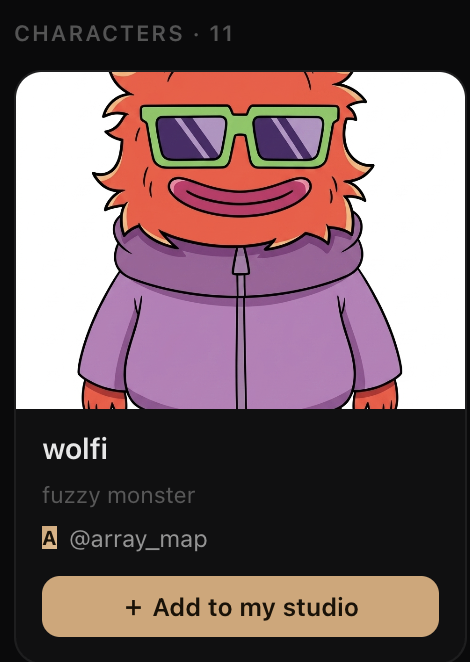 array_map's tweet photo. just made public wolfi character https://t.co/PyokKXfz4h