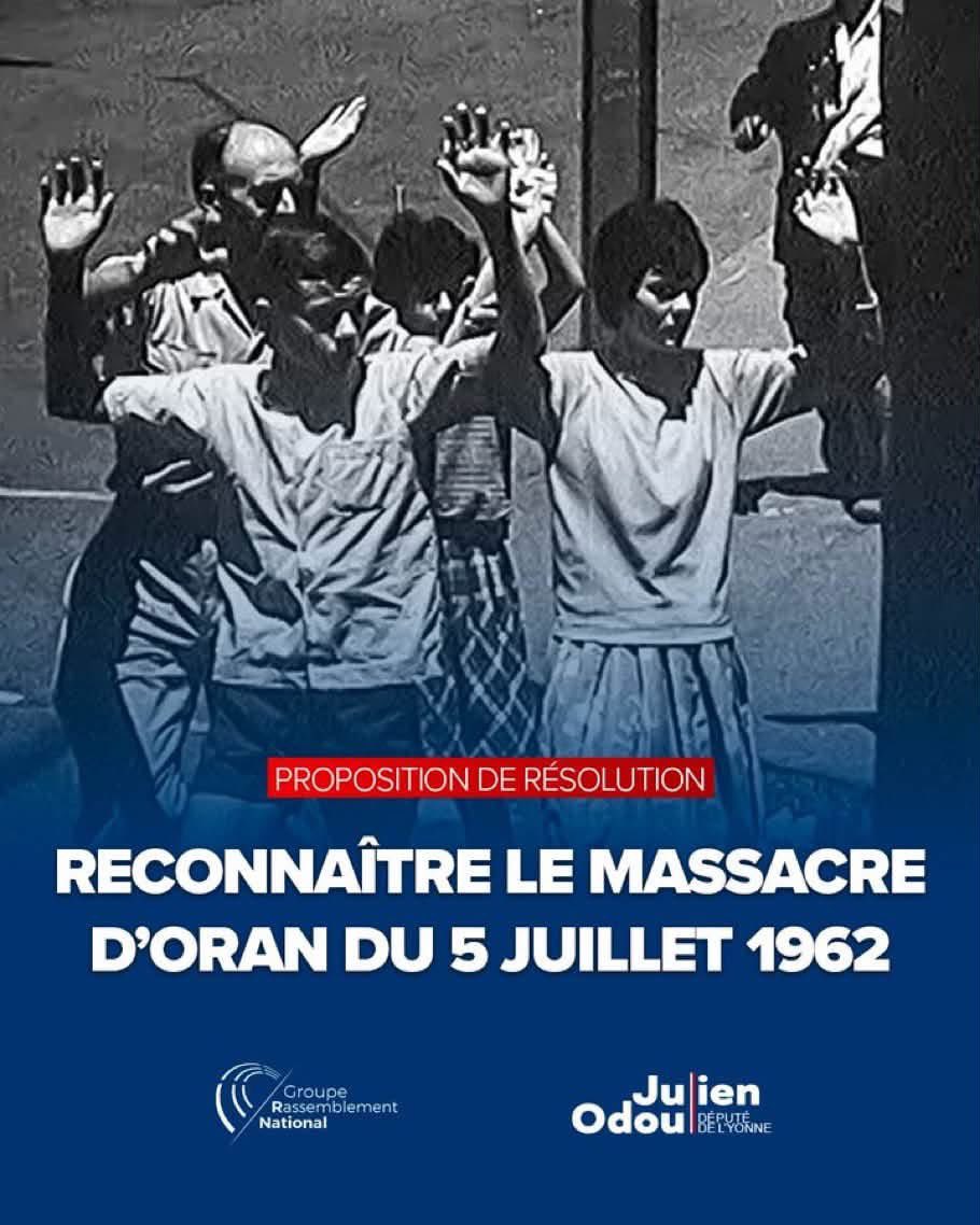 dylan_guic36642's tweet photo. En ce 5 juillet, j’étais présent à Pau pour rendre hommage aux victimes du massacre d’Oran de 1962. Leur mémoire mérite le respect, la reconnaissance et l’hommage de la Nation.
N’oublions jamais!
Julien ODOUL https://t.co/jTBWhKwMol