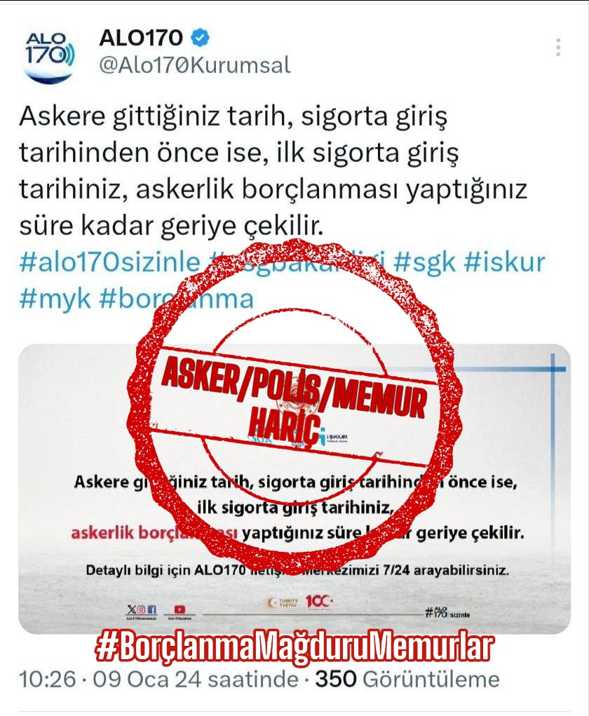 eragan55's tweet photo. @AdemTok77 @isikhanvedat @Akparti @MHP_Bilgi @sgksosyalmedya @RTErdogan SSK'lı ve Bağ-Kur'lularda Askerlik Borçlanması sigorta girişini geriye çekiyor;

Memurların yaptığı Askerlik Borçlanması ise fiili hizmetten sayılıyor ama sigorta başlangıcını geriye çekmiyor.

Vatan borcunda İşçi, Esnaf ve Memur ayrımı olmamalıdır...
#AskerlikBorçlanması https://t.co/Dut44Hbxcq