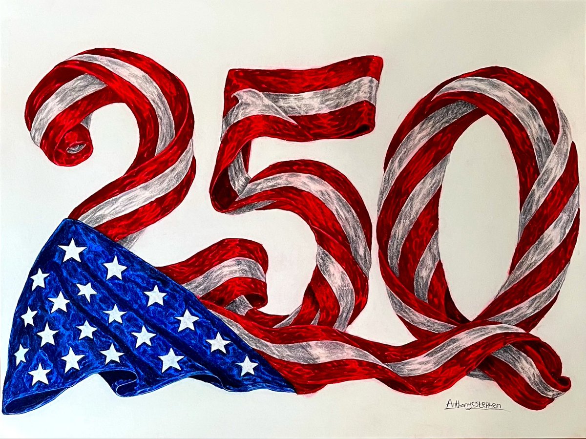 AnthonyCStephe1's tweet photo. Some pieces mean a little more while you’re creating them. This was one of those. 🇺🇸🦅

“250” — Prismacolor premier colored pencil &amp; NuPastel chalk on a 24 × 18-inch paper.

#art #artist #anthonycstephen #coloredpencildrawing #4thofjuly https://t.co/gc3ktyoMhQ
