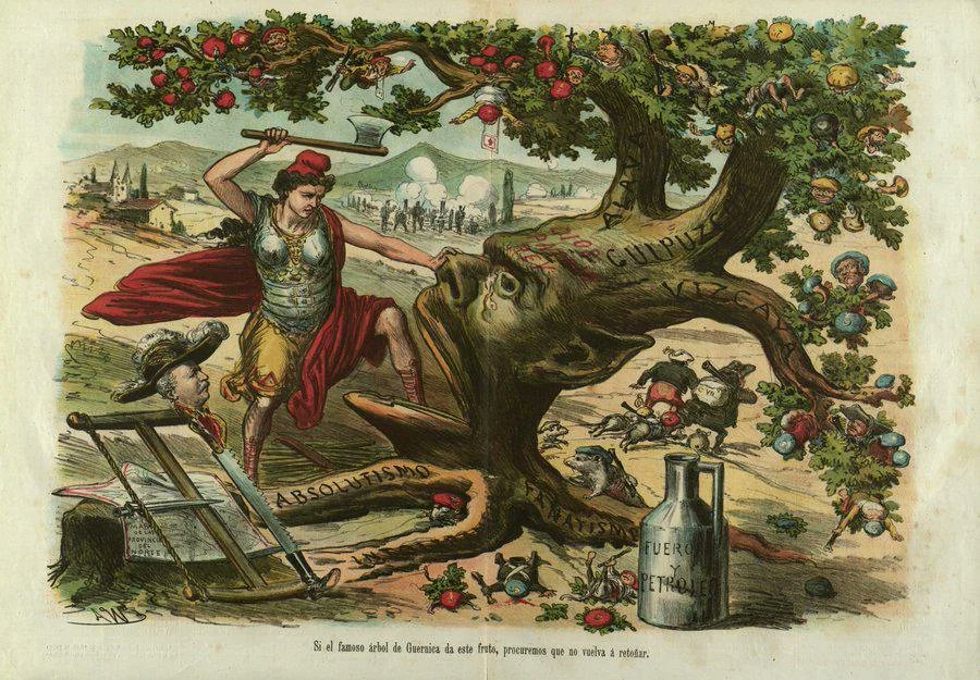 criticonico's tweet photo. El Criticón Histórico:  150 AÑOS DE LA ELIMINACIÓN DE LOS FUEROS. https://t.co/cWqR6YcapJ 
Estamos en el 150 aniversario del final de los fueros vascos y navarros; que se incluyeron en la Constitución de 1982 en la creencia de que los indepes serían buenos pero Rubalcaba acertó. https://t.co/OyFBOCXvU9